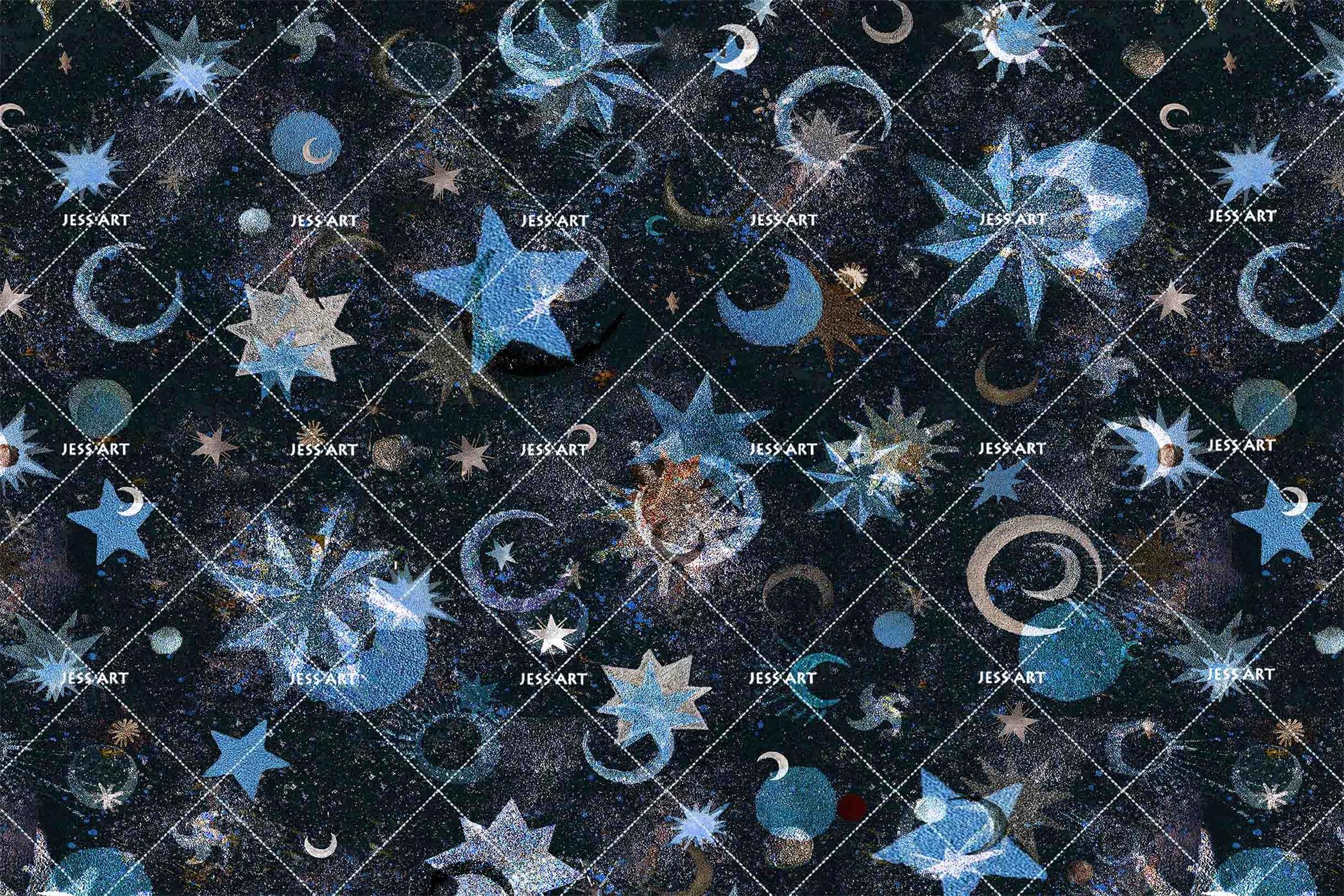 3D Dark Blue Star Wall Mural Wallpaper 88- Jess Art Decoration