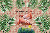 3D Pink Flamingo Green Leaves Wall Mural Wallpaper 202- Jess Art Decoration