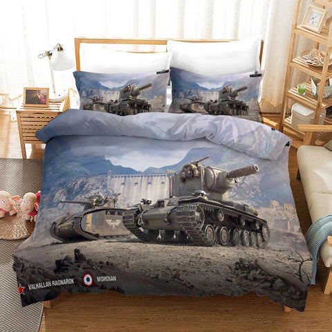 3D Tank Pattern Quilt Cover Set Bedding Set Pillowcases 69- Jess Art Decoration