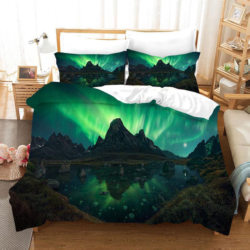 3D  Aurora  Gorgeous Luminous  Quilt Cover Set Bedding Set Duvet Cover Pillowcases  D19 ZY- Jess Art Decoration