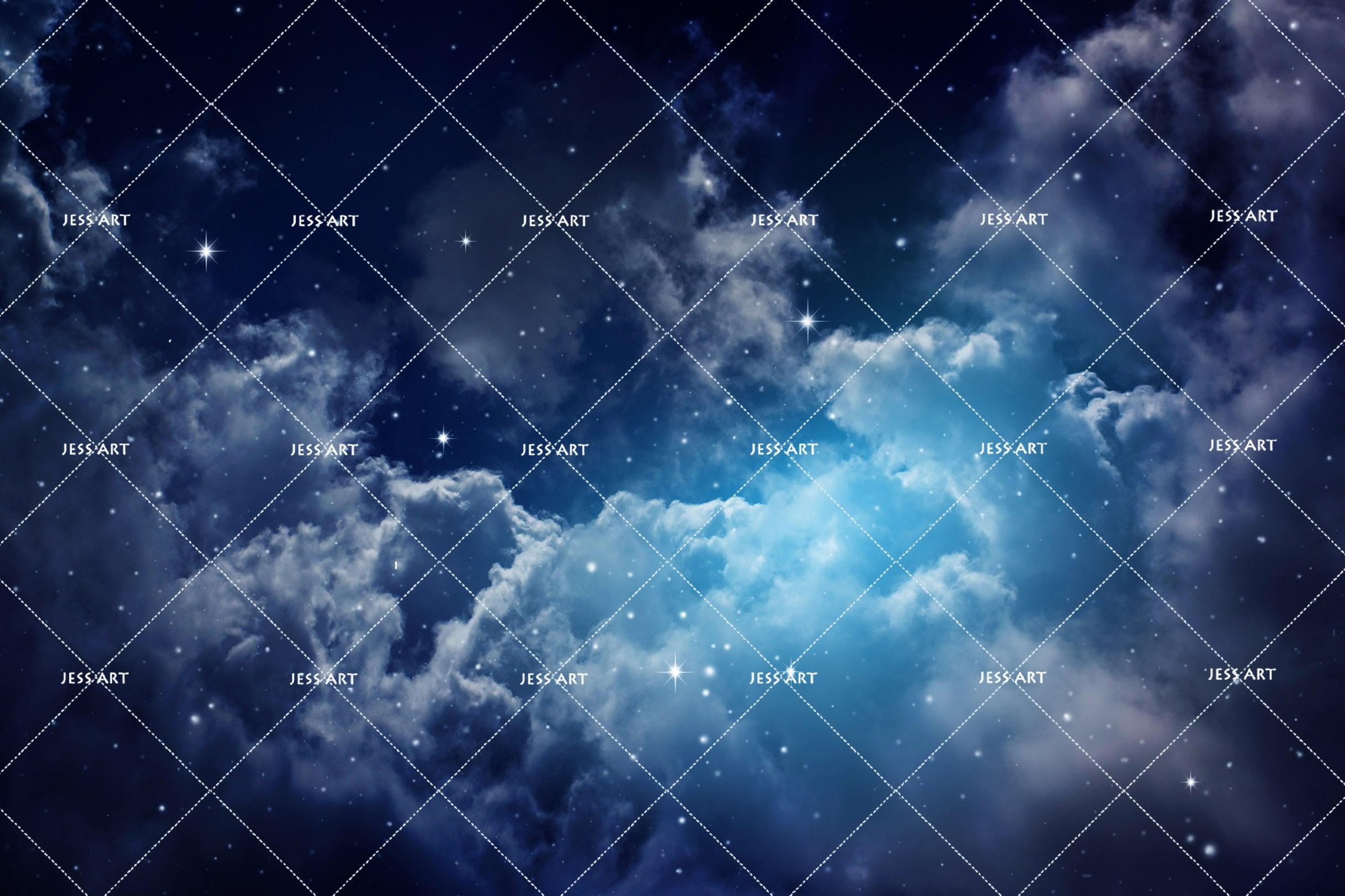3D Blue Starry Sky Cloud Luminous Star Wall Mural Wallpaper ZY D6- Jess Art Decoration