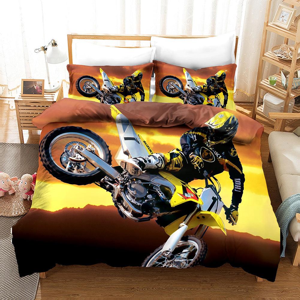 3D Extreme Motorcycle Beauty Quilt Cover Set Bedding Set Pillowcases 23- Jess Art Decoration