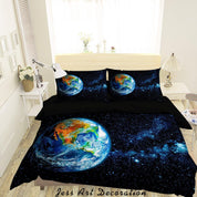 3D Black Planet Star Universe Space Quilt Cover Set Bedding Set Duvet Cover Pillowcases SF11- Jess Art Decoration