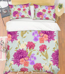 3D Purple Flowers Quilt Cover Set Bedding Set Pillowcases 127- Jess Art Decoration