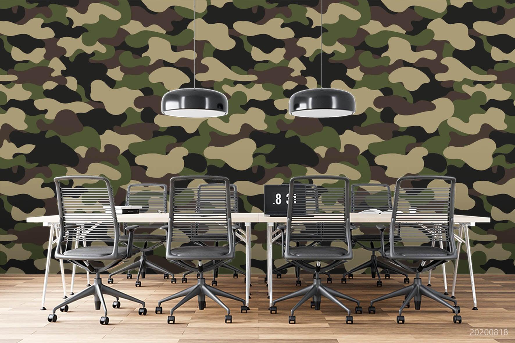 3D Vintage Camouflage Pattern Wall Mural Wallpaper LXL 1149- Jess Art Decoration