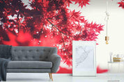 3D Red Maple Leaves Wall Mural Wallpaper SWW3983- Jess Art Decoration