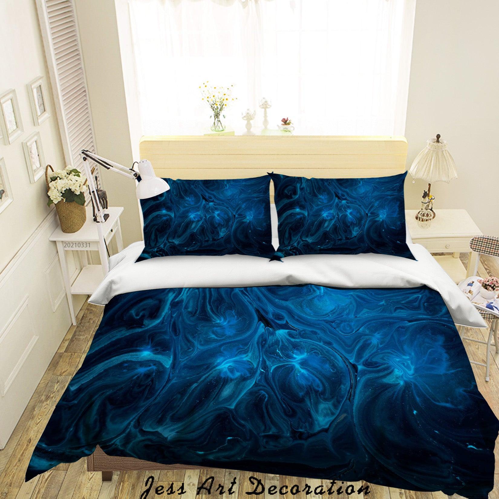 3D Abstract Blue Marble Texture Quilt Cover Set Bedding Set Duvet Cover Pillowcases 264- Jess Art Decoration