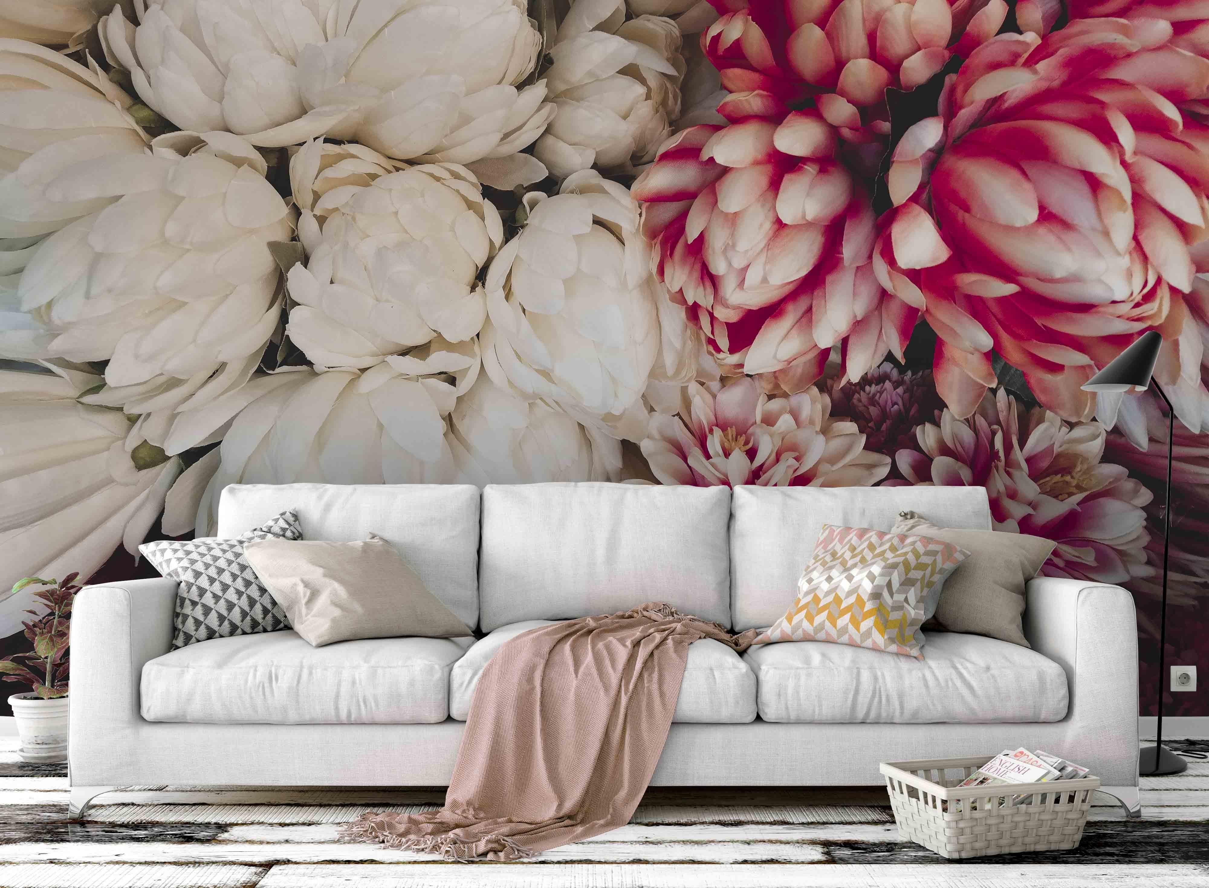 3D White Chrysanthemum Wall Mural Wallpaper 41- Jess Art Decoration