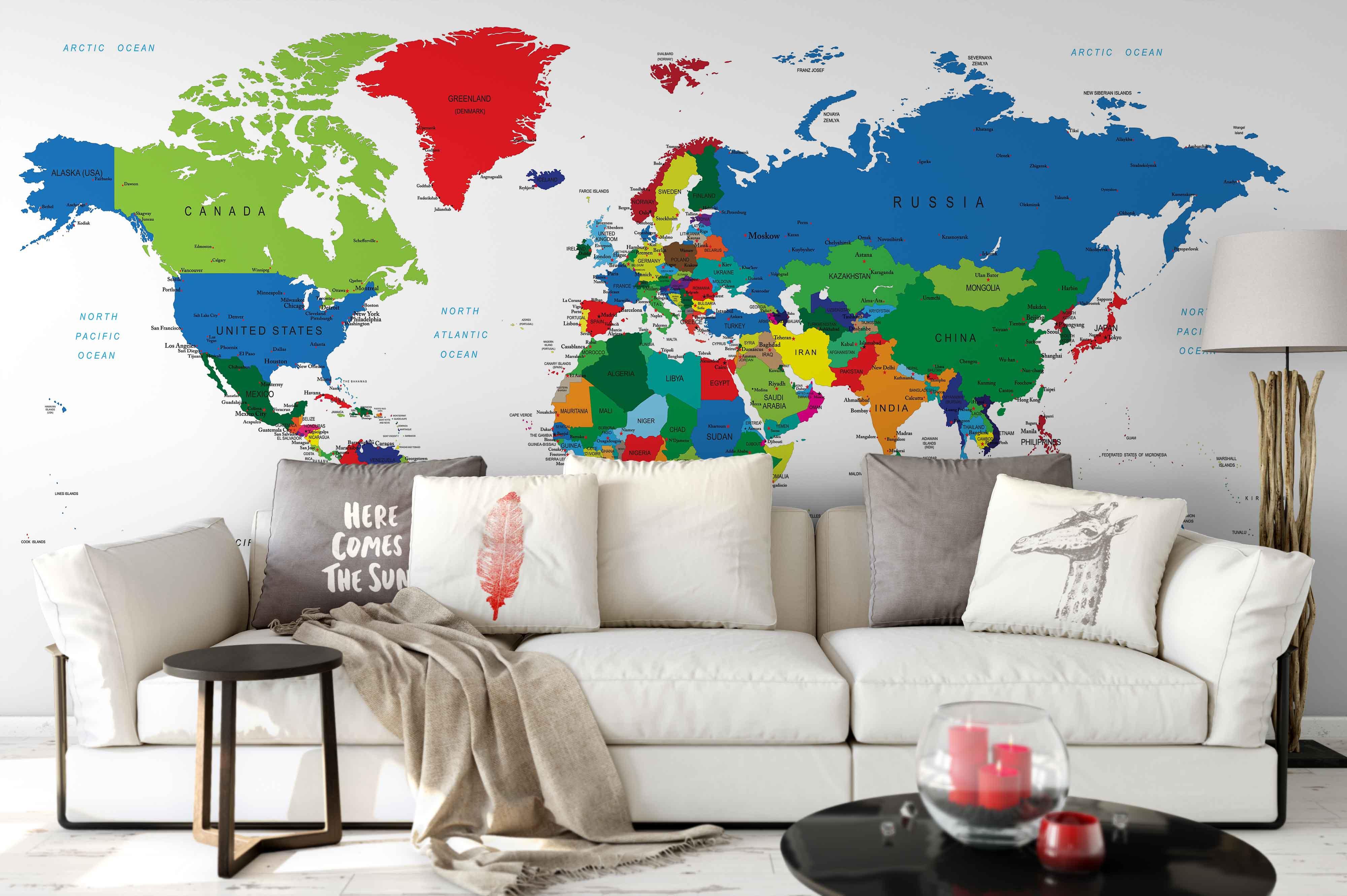 3D World Map Wall Mural Wallpaper 126- Jess Art Decoration
