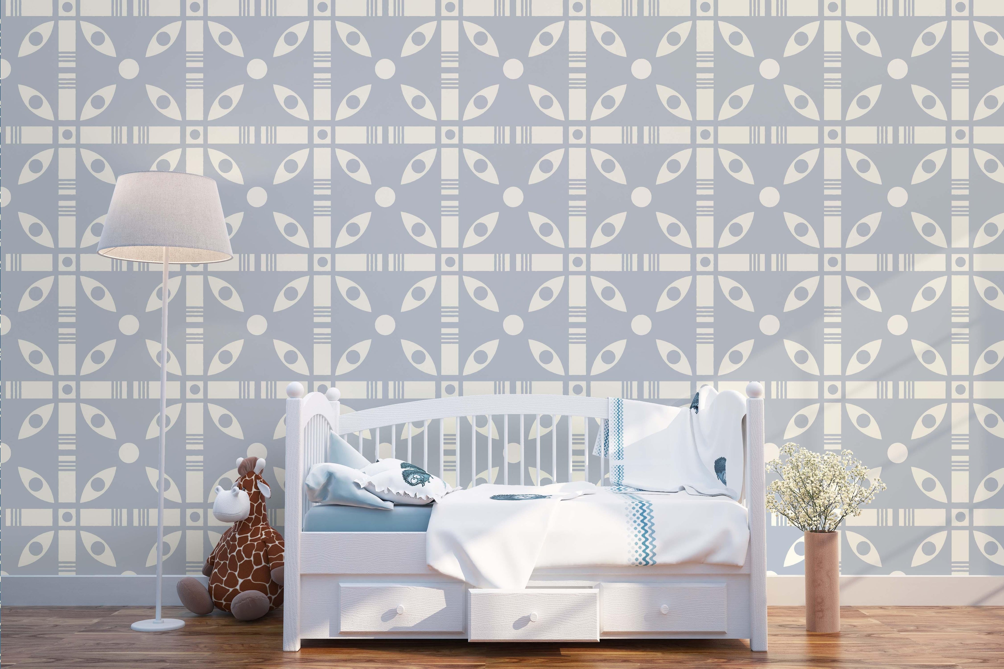 3D Grey Floral Pattern Wall Mural Wallpaper 67- Jess Art Decoration