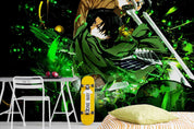 3D Double Swords Anime Boy green sword anime boy mural wall mural wallpaper for teen room