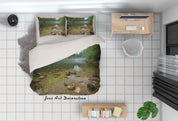 3D Green Forest Lake Landscape Quilt Cover Set Bedding Set Duvet Cover Pillowcases 42- Jess Art Decoration