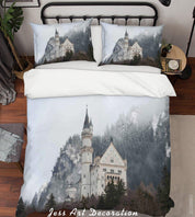 3D Ice Mountain Castle Quilt Cover Set Bedding Set Duvet Cover Pillowcases LXL 198- Jess Art Decoration