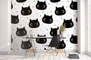 3D Black Cat Face Pattern Wall Mural Wallpaper 40- Jess Art Decoration