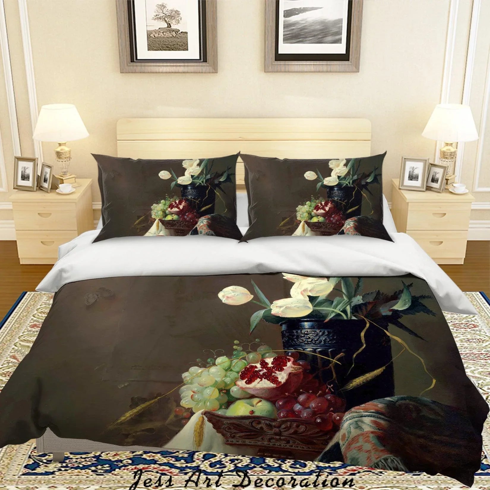 3D Oil Painting Floral Quilt Cover Set Bedding Set Pillowcases 29- Jess Art Decoration