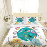 3D Abstract Hand Draw Cartoon Teapot Teacup Butterfly Pattern Quilt Cover Set Bedding Set Duvet Cover Pillowcases WJ 3581- Jess Art Decoration