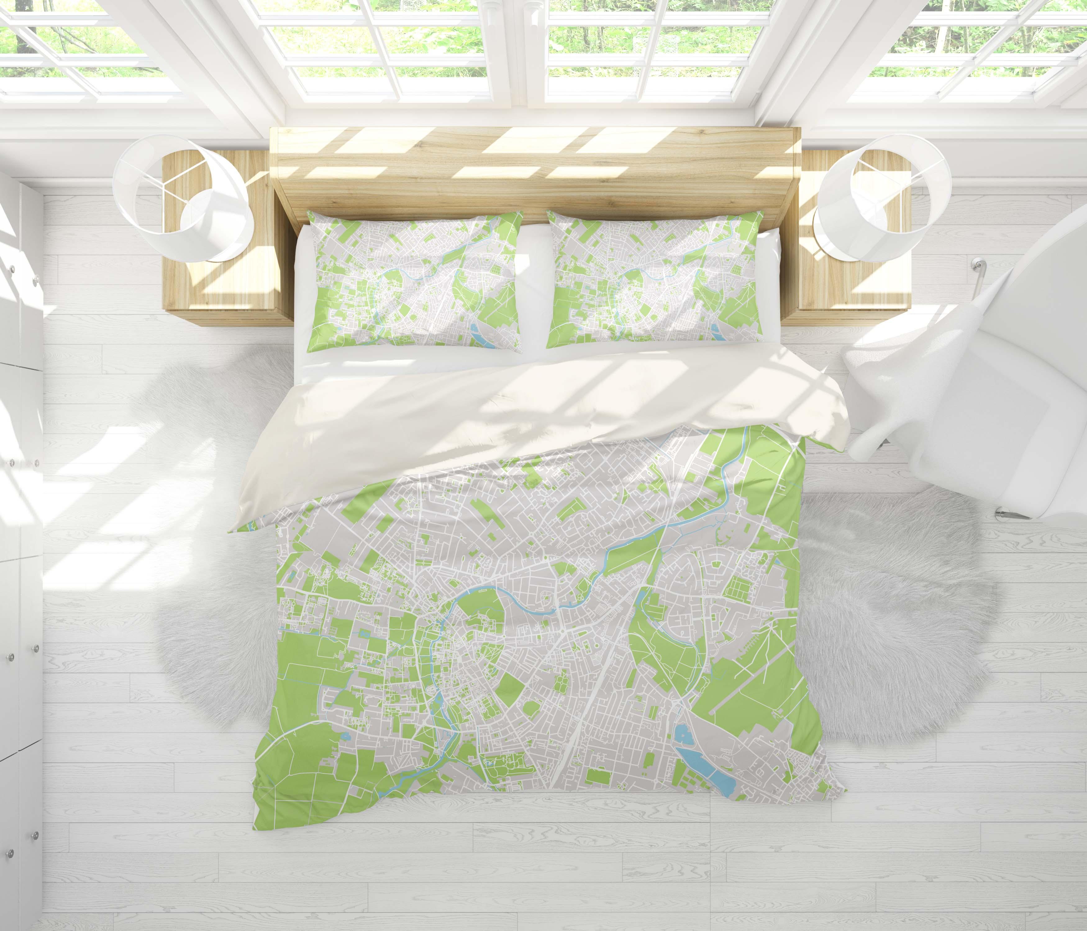 3D Blue Map Quilt Cover Set Bedding Set Pillowcases 11- Jess Art Decoration
