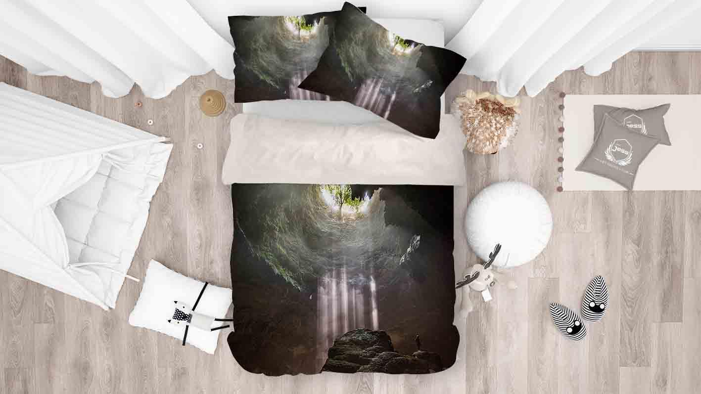 3D Mountain Scenery Quilt Cover Set Bedding Set Pillowcases 107- Jess Art Decoration