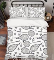 3D Badminton Racket Quilt Cover Set Bedding Set Duvet Cover Pillowcases LXL 295- Jess Art Decoration