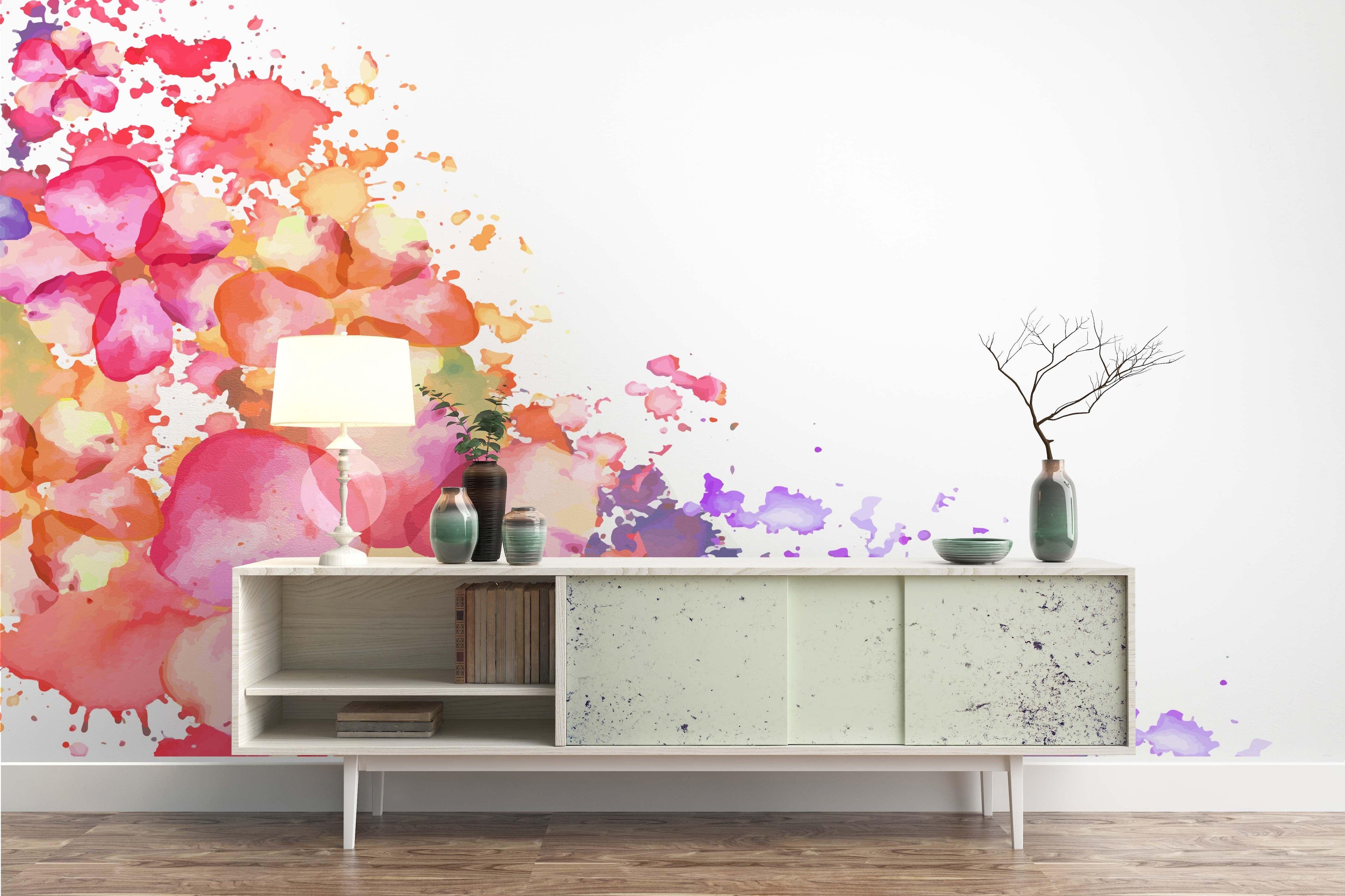 3D Watercolor Pink Floral Wall Mural Wallpaper 38- Jess Art Decoration