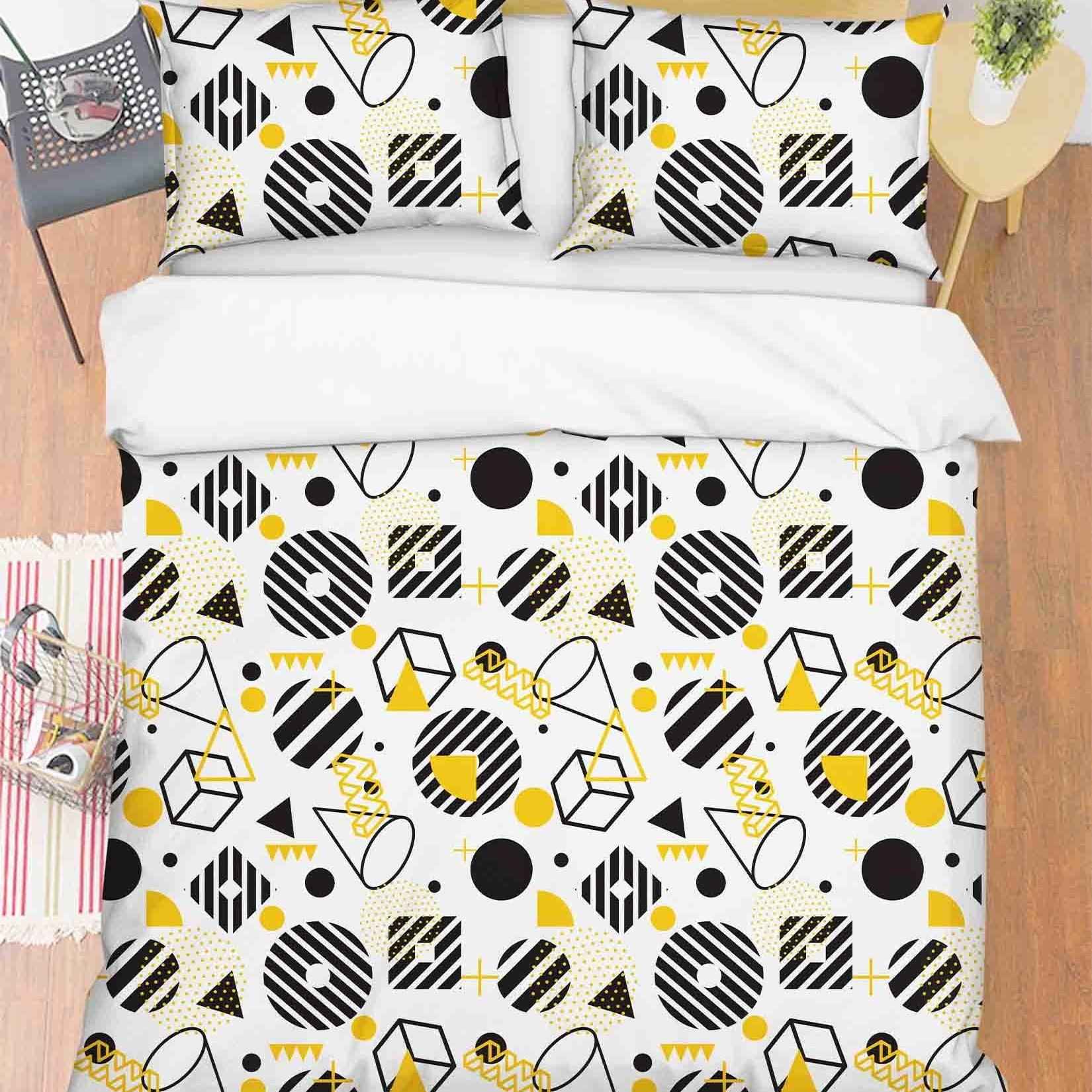 3D Abstract Geometric Pattern Quilt Cover Set Bedding Set Duvet Cover Pillowcases 1 LQH- Jess Art Decoration