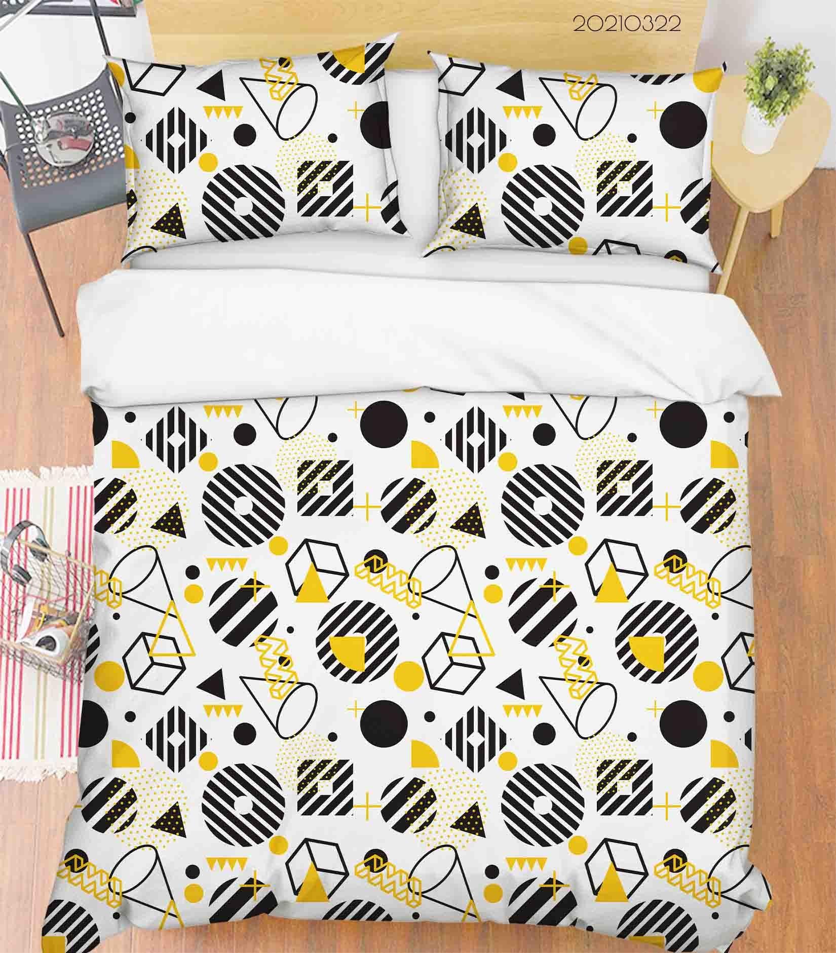 3D Abstract Geometric Pattern Quilt Cover Set Bedding Set Duvet Cover Pillowcases 1 LQH- Jess Art Decoration
