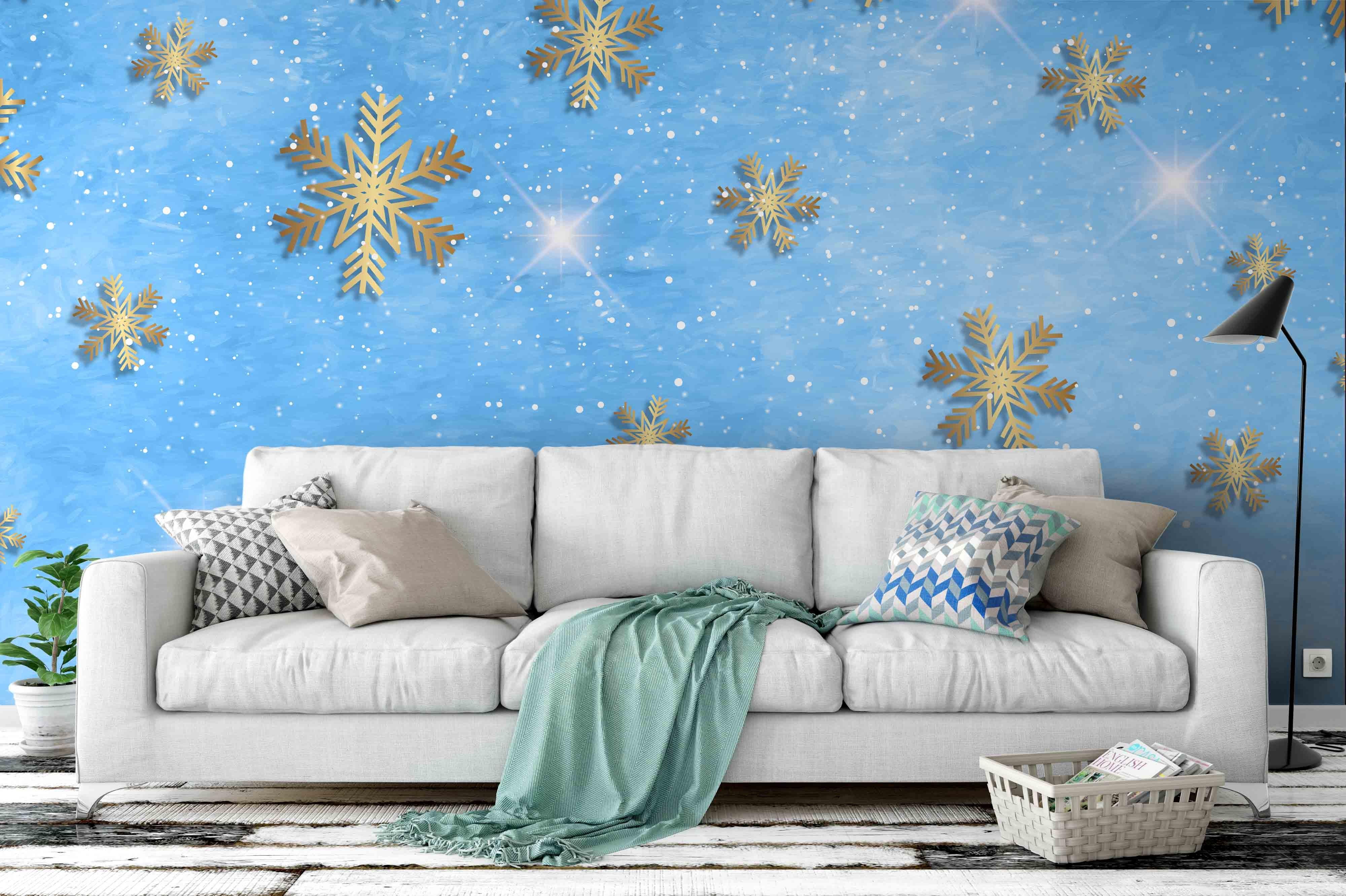 3D Blue Snowflake Wall Mural Wallpaper 28- Jess Art Decoration