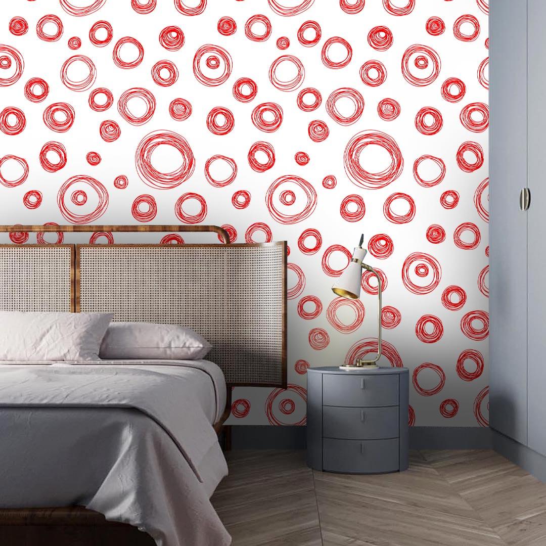3D Red Circle Wall Mural Wallpaper 40- Jess Art Decoration
