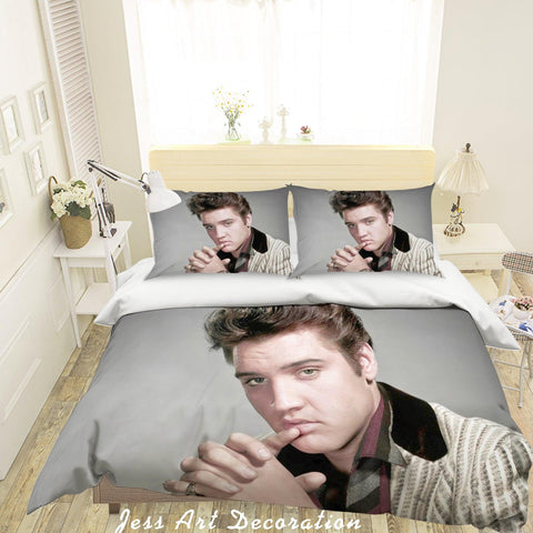 3D Elvis Presley Quilt Cover Set Bedding Set Pillowcases 31- Jess Art Decoration