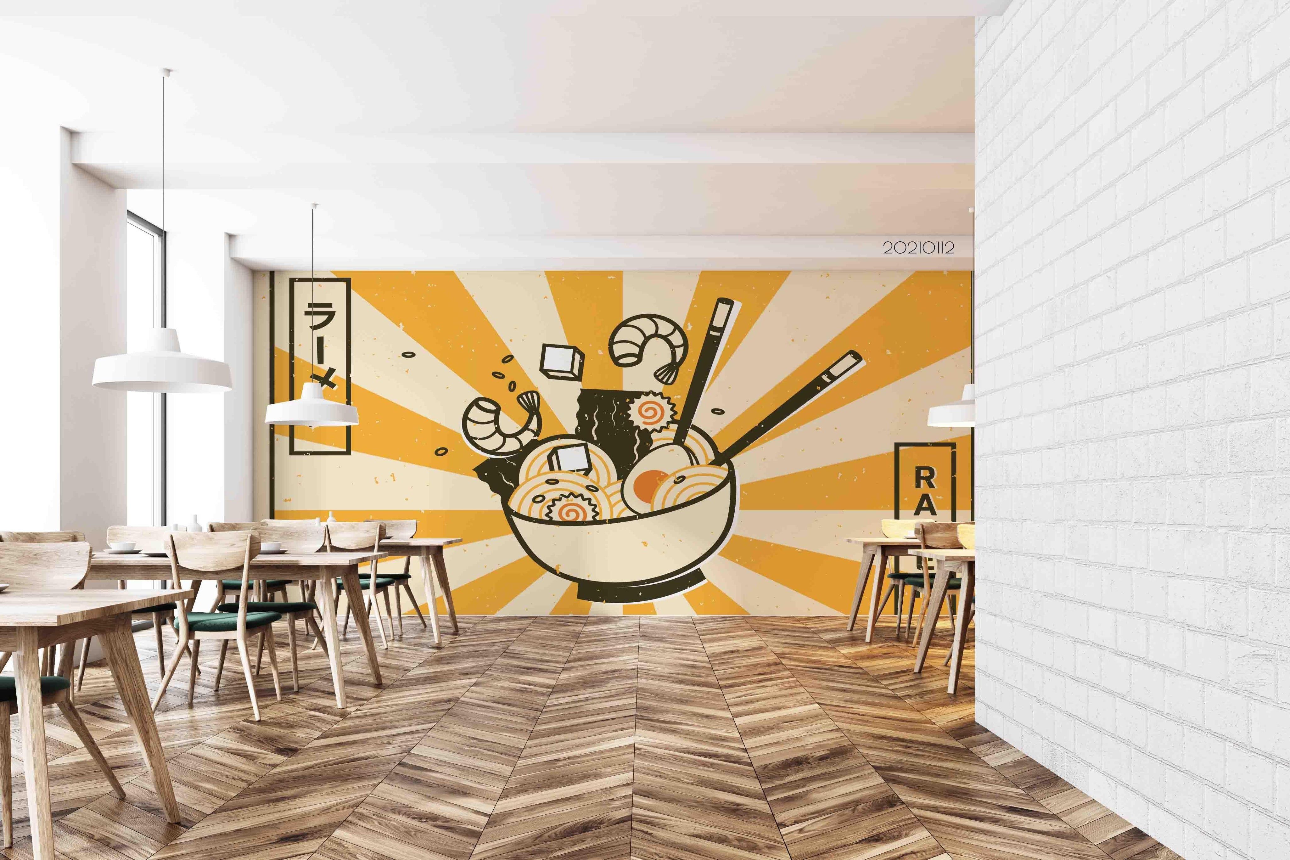 3D Background Noodle Restaurant Wall Mural Wallpaper LQH 47- Jess Art Decoration