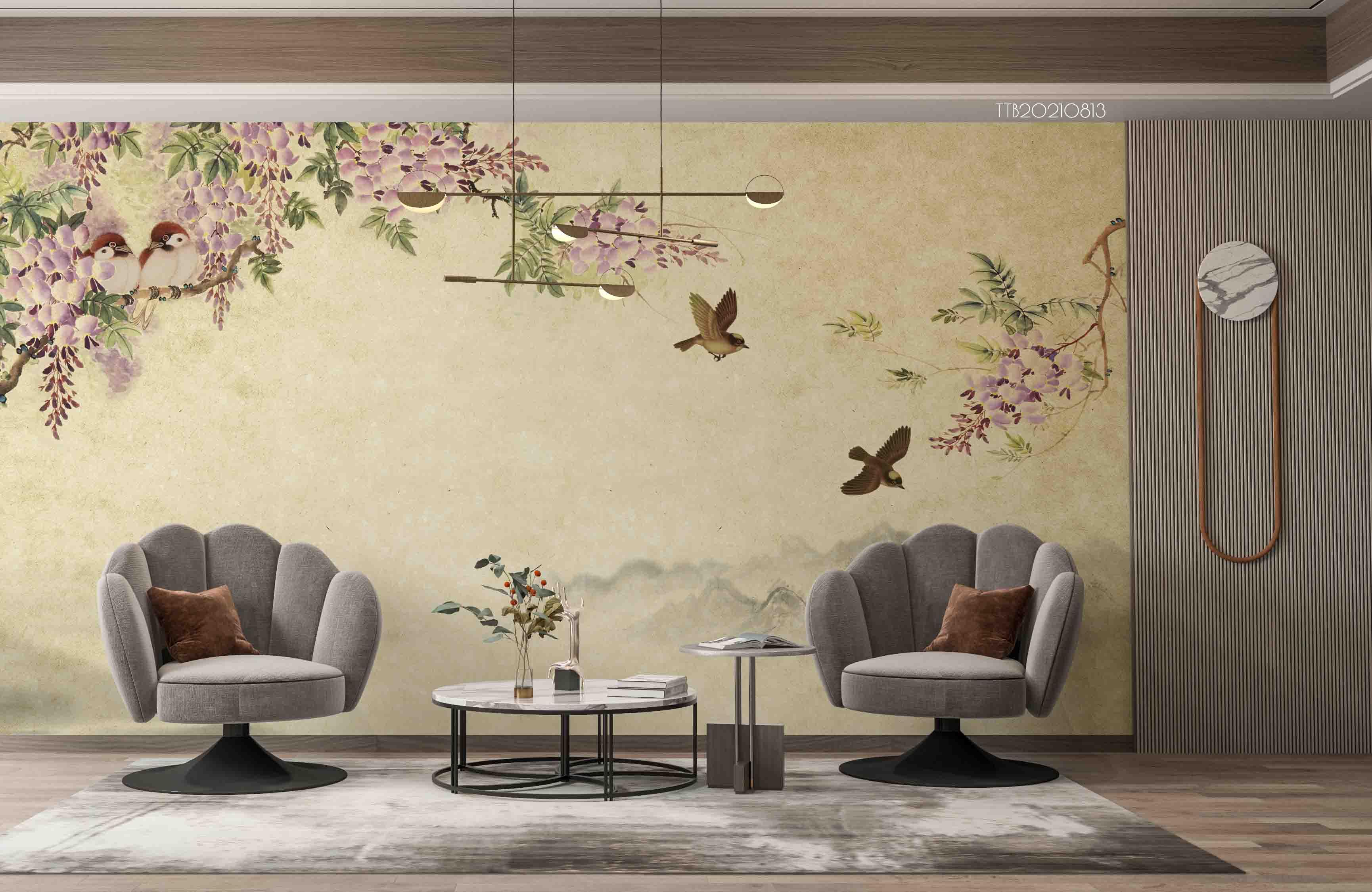 3D Chinese Style Floral Bird Scenery Wall Mural Wallpaper SWW5079- Jess Art Decoration