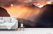 3D Sunset Sky Mountain Nature Landscape Wall Mural Wallpaper LQH 91- Jess Art Decoration