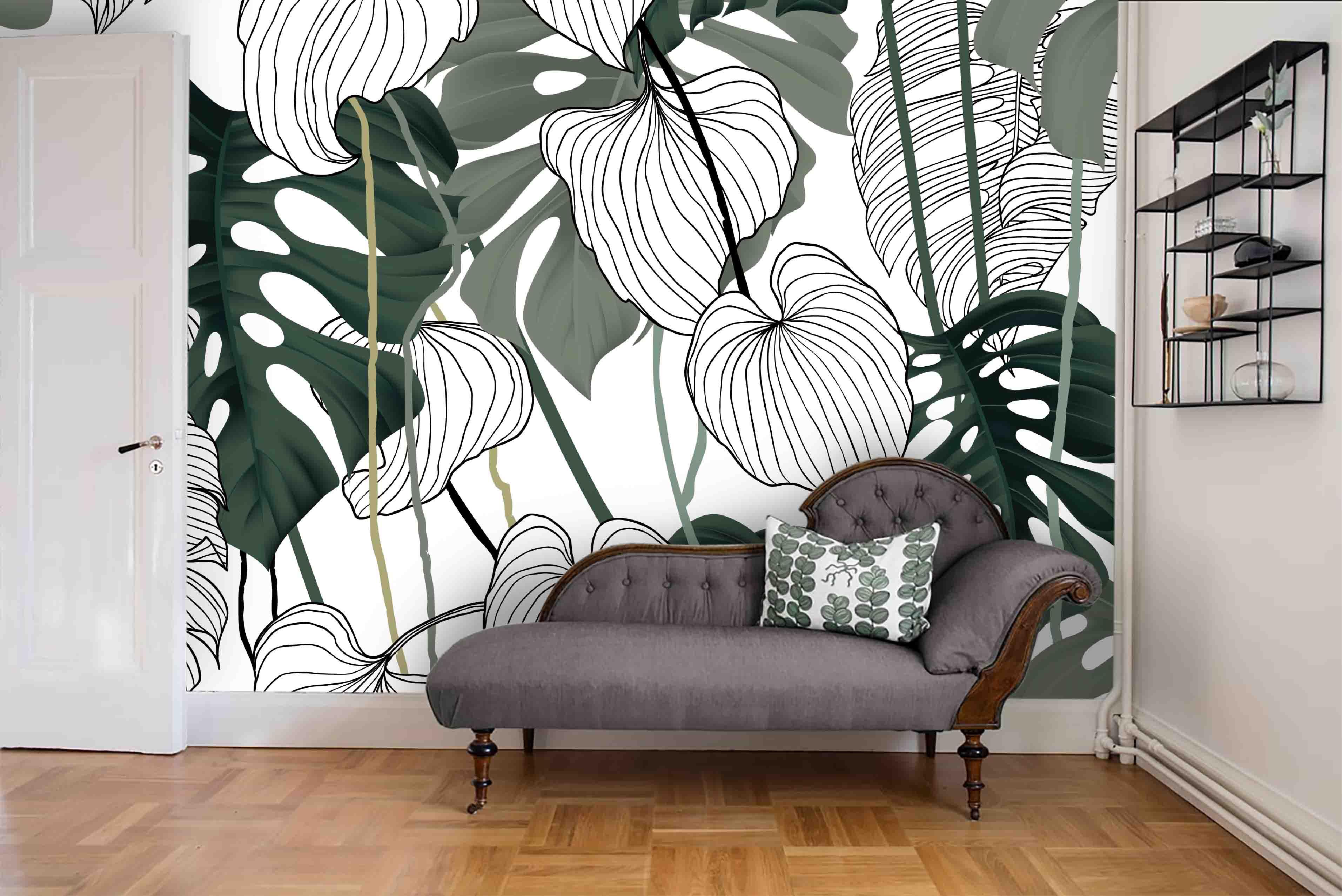 3D Tropical Green Leaves Wall Mural Wallpaper 39- Jess Art Decoration