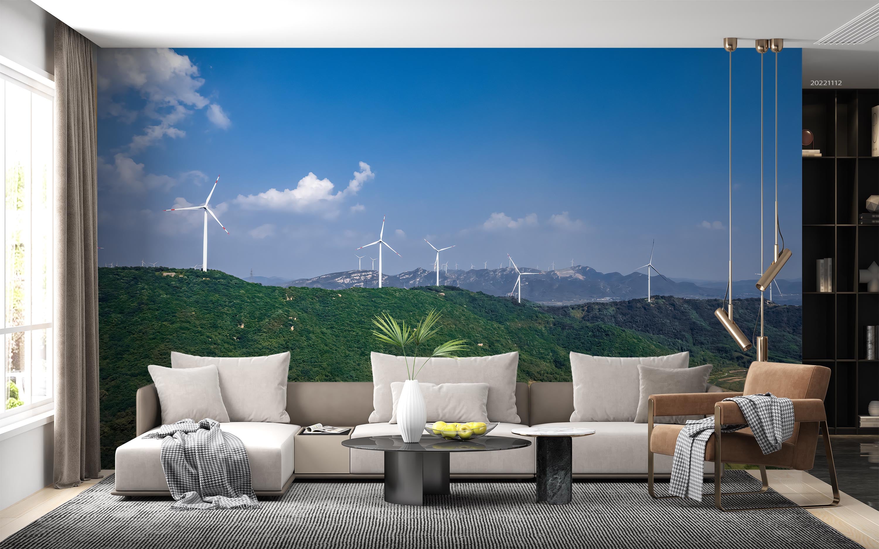 3D Wind Turbine Windmill Energy Farm Wall Mural Wallpaper GD 2120- Jess Art Decoration