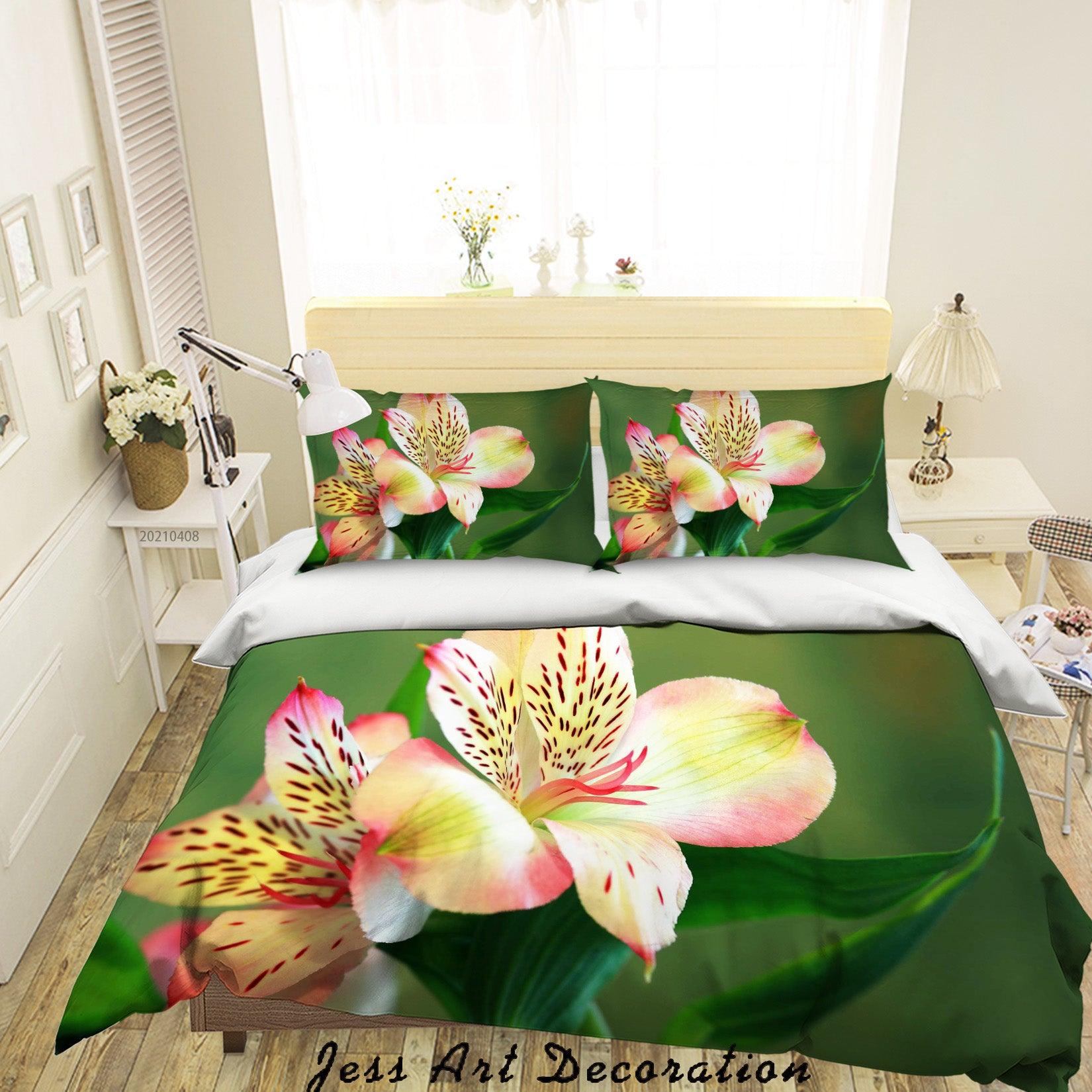 3D Frangipani Floral Quilt Cover Set Bedding Set Duvet Cover Pillowcases 146- Jess Art Decoration