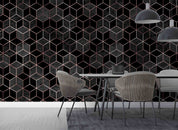 3D Abstract Geometric Cube Black Pattern Wall Mural Wallpaper GD 459- Jess Art Decoration