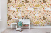 3D Cartoon Autumn Leaves Plant Bunny Animal Wall Mural Wallpaper LXL- Jess Art Decoration