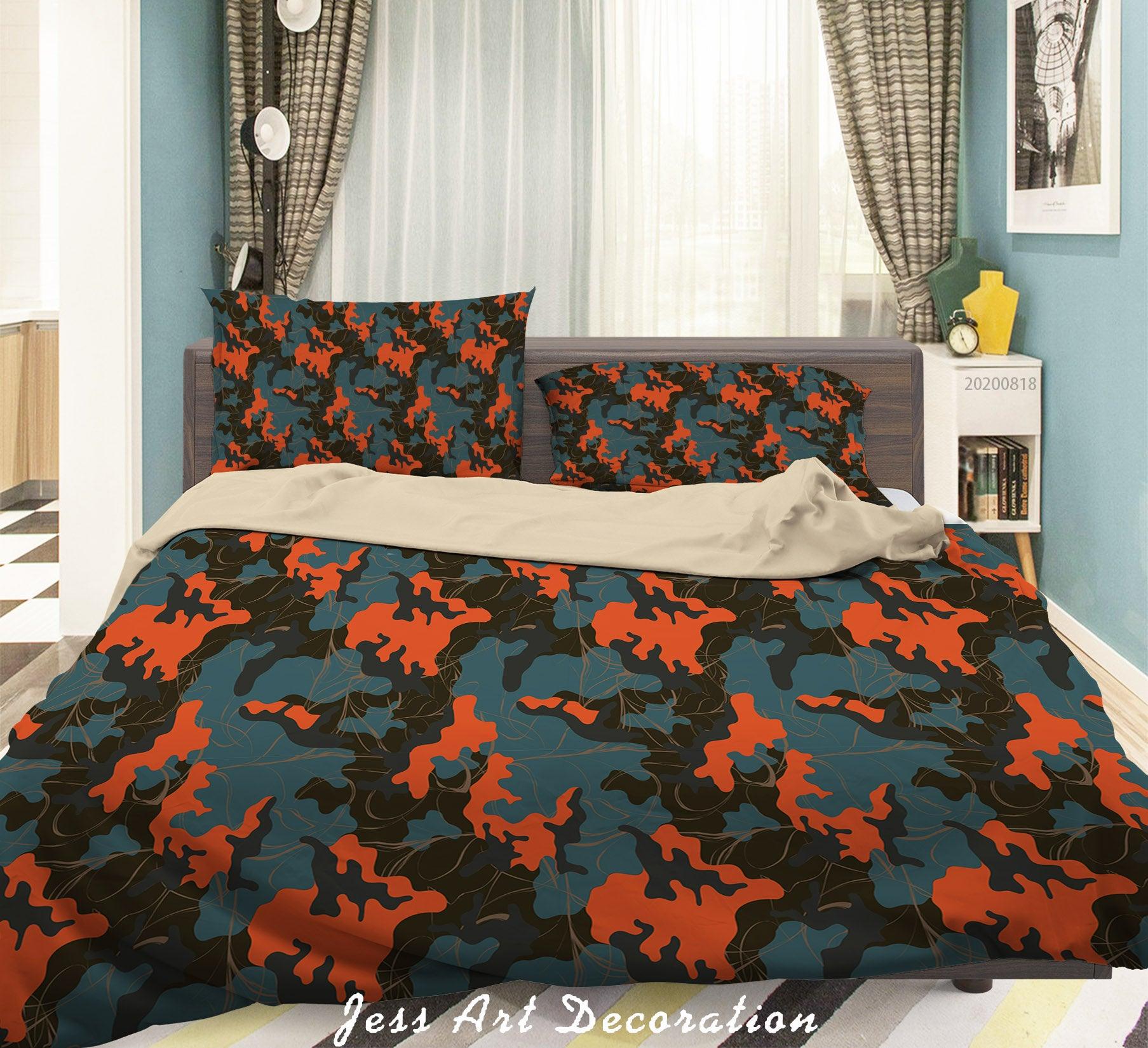 3D Vintage Camouflage Pattern Quilt Cover Set Bedding Set Duvet Cover Pillowcases LXL- Jess Art Decoration