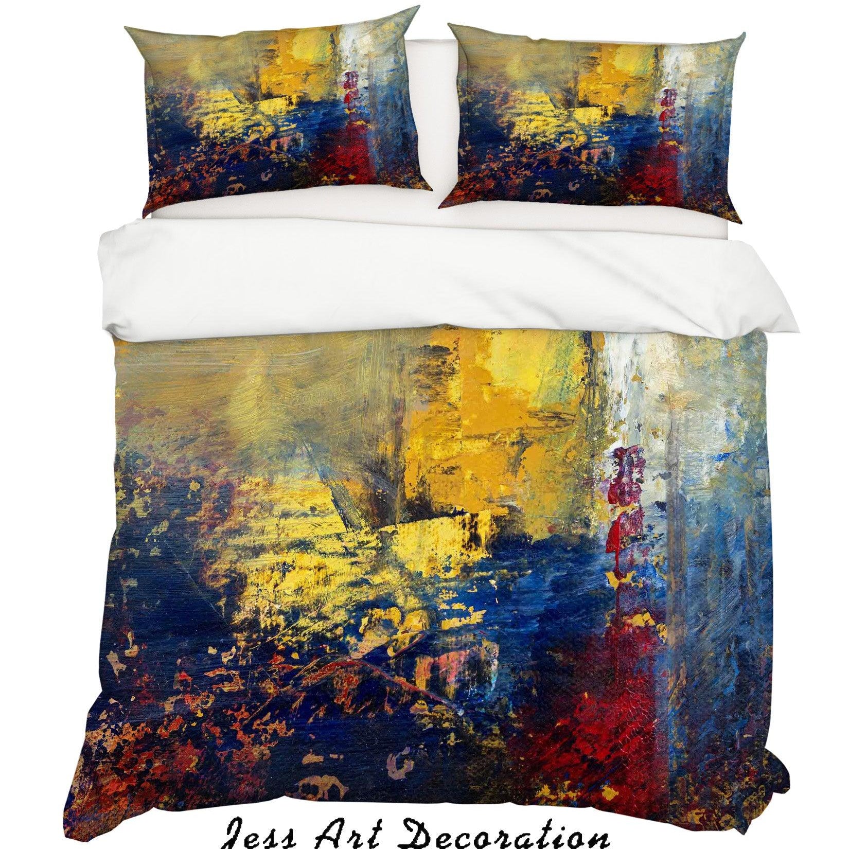 3D Abstract Colourful Oil Painting Quilt Cover Set Bedding Set Pillowcasesn 71- Jess Art Decoration