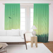 3D Landscape Green Forest Sky Curtains and Drapes LQH 74- Jess Art Decoration