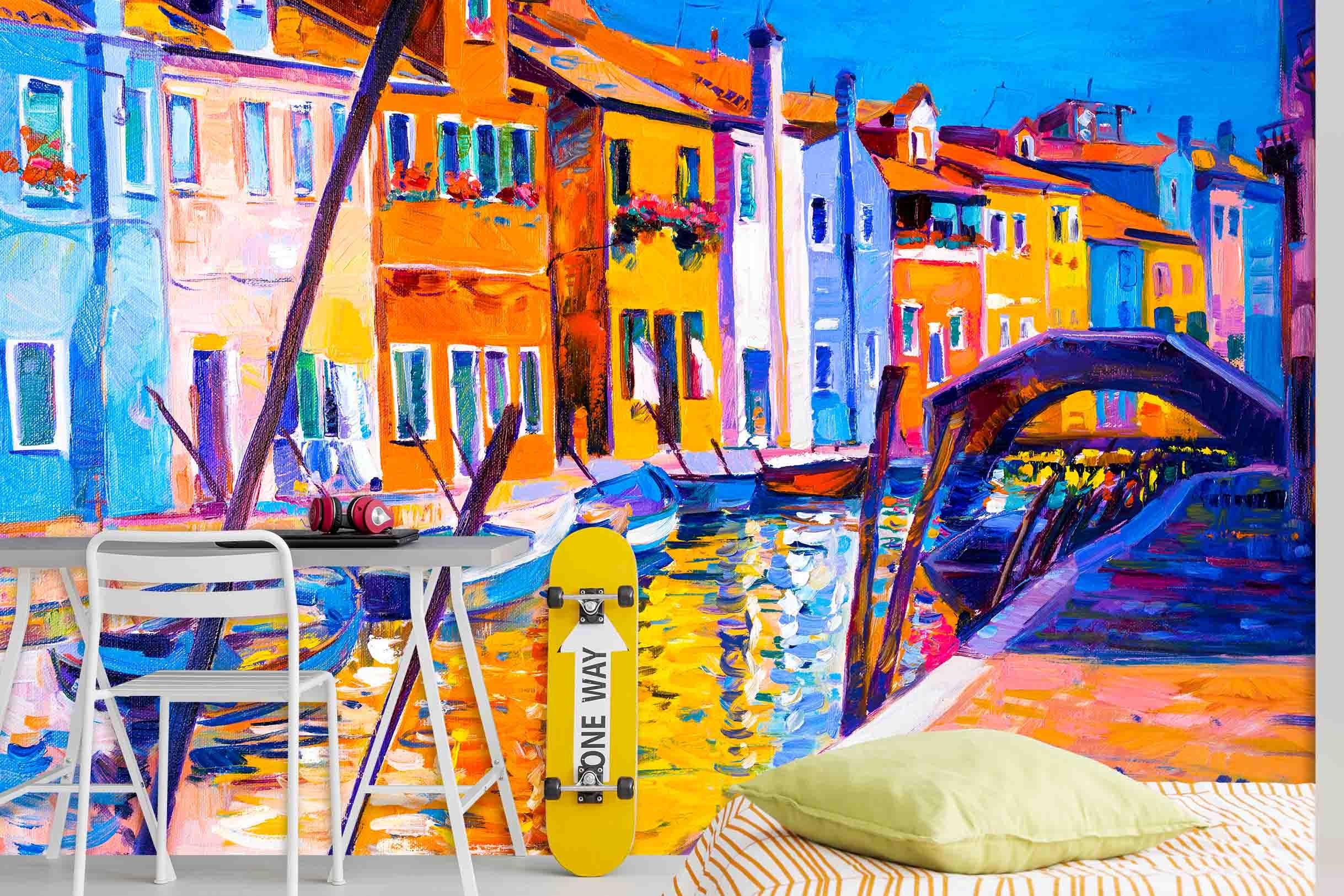 3D Oil Painting Water City Wall Mural Wallpaper  sww 69- Jess Art Decoration