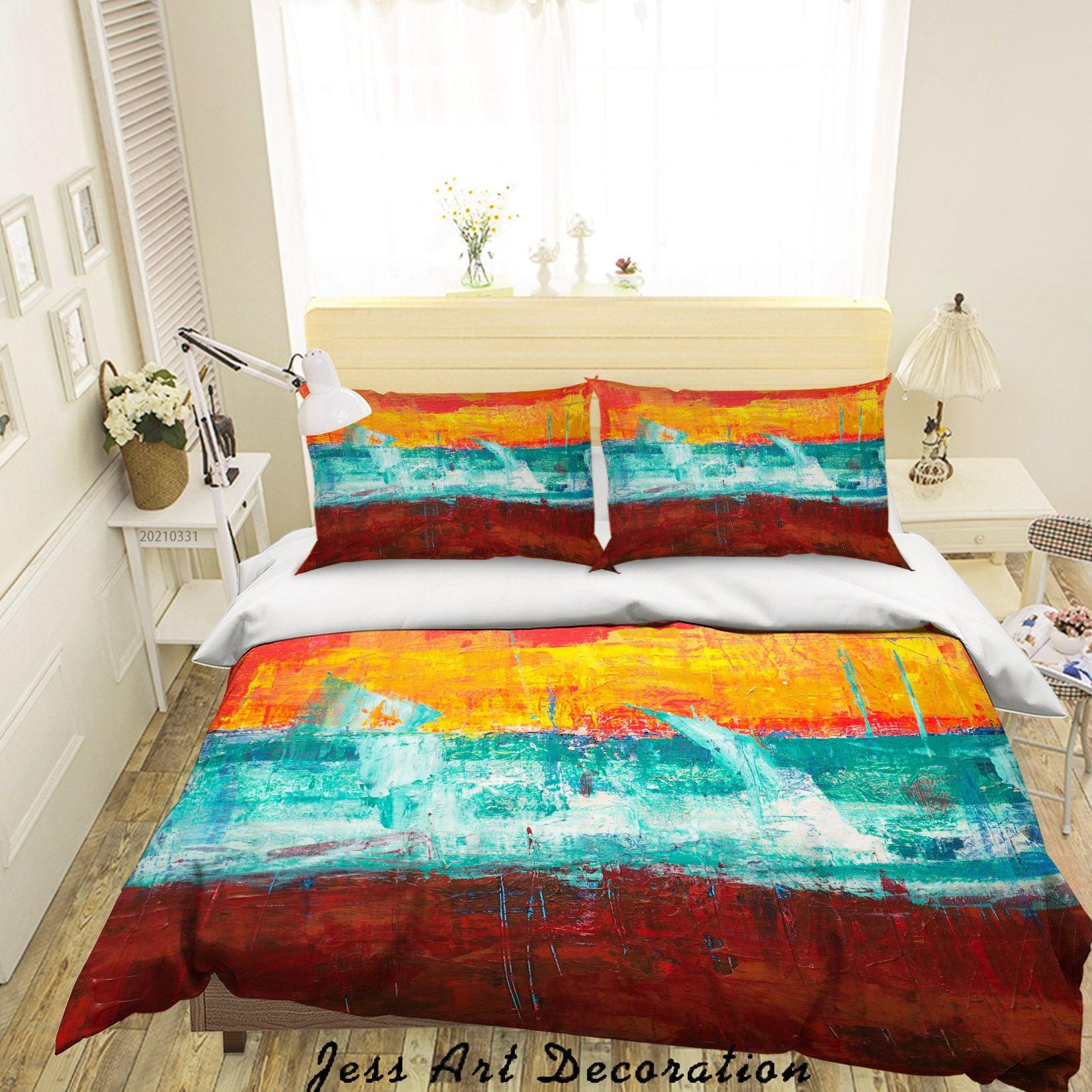 3D Abstract Color Graffiti Quilt Cover Set Bedding Set Duvet Cover Pillowcases 301- Jess Art Decoration