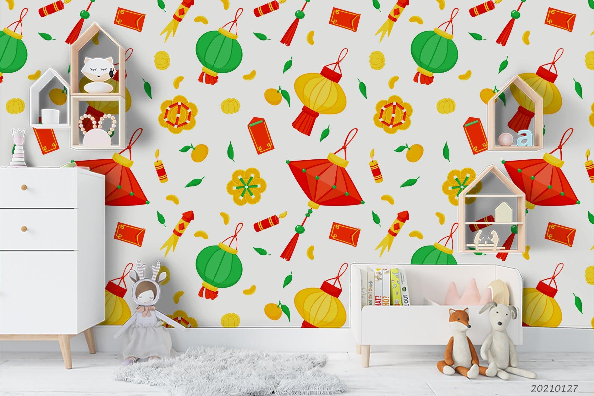 3D Chinese New Year Wall Mural Wallpaper LQH 33- Jess Art Decoration