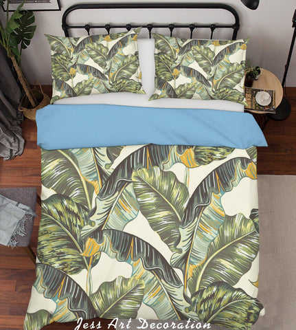 3D Green Tropical Plant Leaf Quilt Cover Set Bedding Set Pillowcases  180- Jess Art Decoration