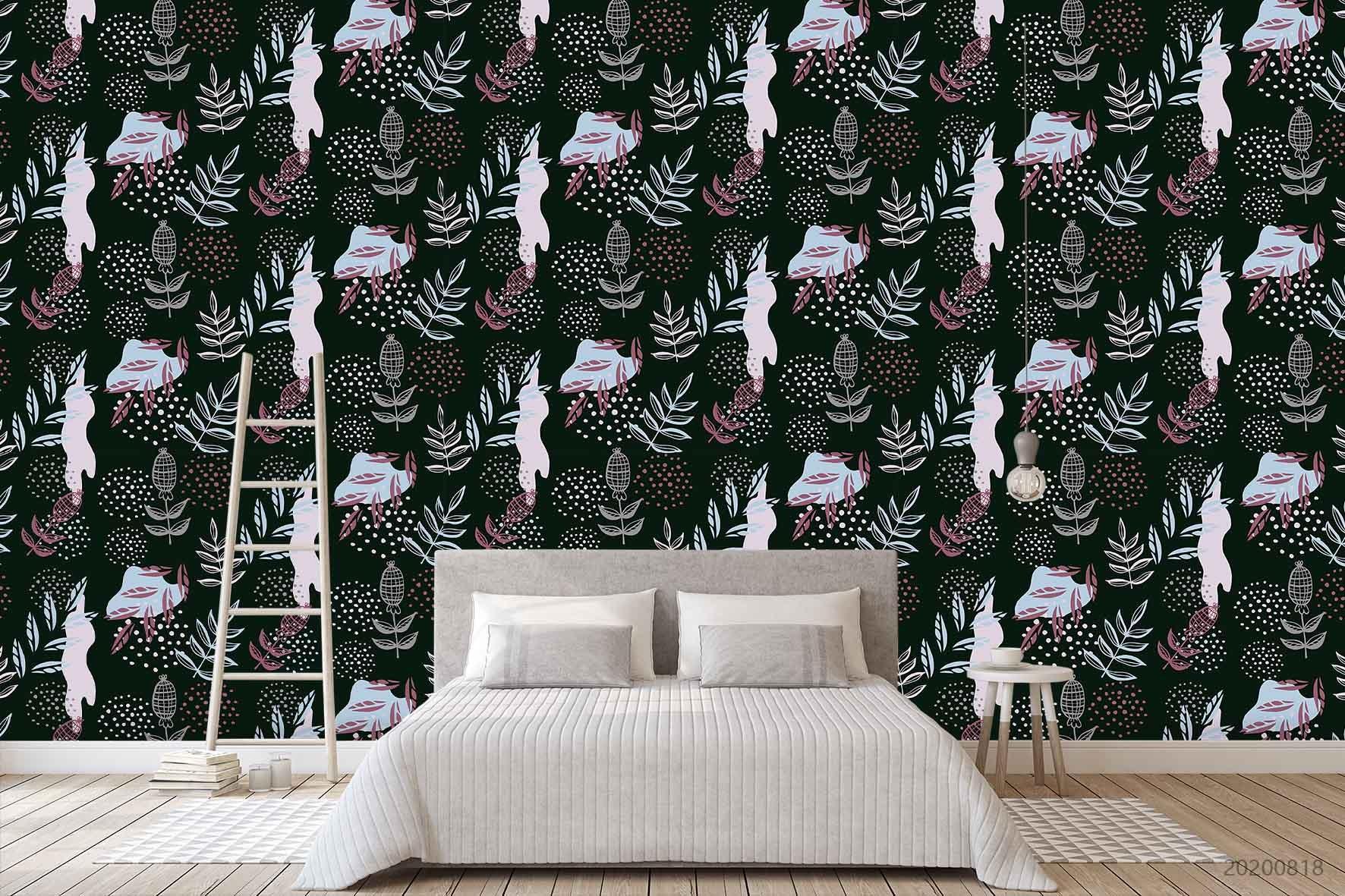3D Vintage Plant Pattern Wall Mural Wallpaper LXL 1176- Jess Art Decoration