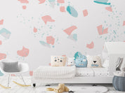 3D Pastel Terrazzo pastel terrazzo pattern wall mural wallpaper for nursery