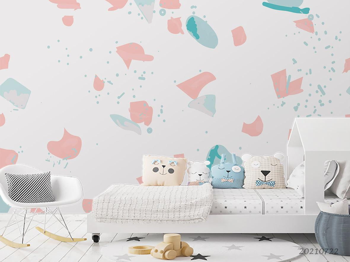 3D Pastel Terrazzo pastel terrazzo pattern wall mural wallpaper for nursery
