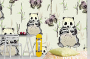 3D pandas butterfly wall mural wallpaper 06- Jess Art Decoration