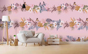 3D Pink Pineapple Floral Wall Mural Wallpaper SF61- Jess Art Decoration