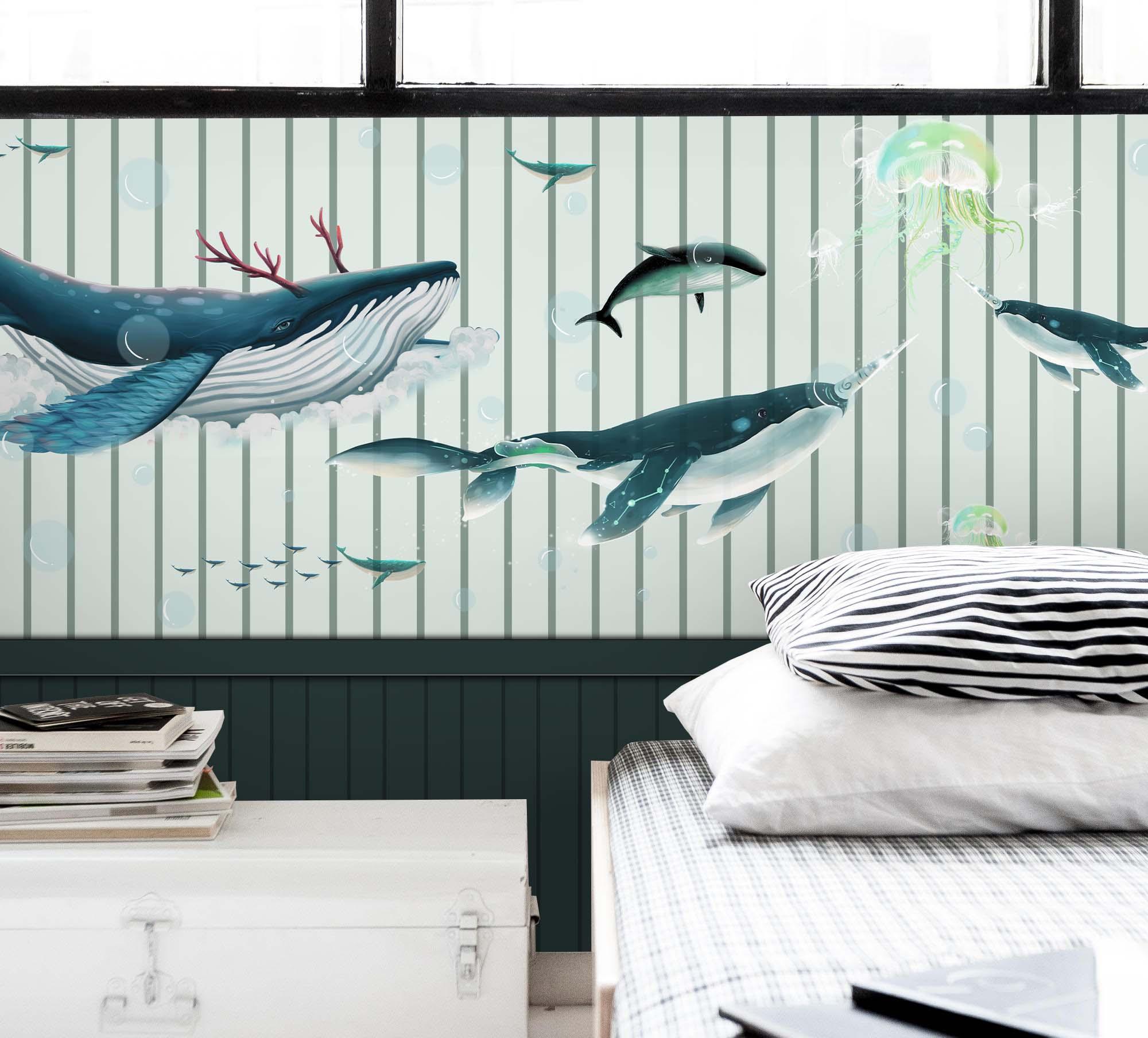 3D shark jellyfish board wall mural wallpaper 29- Jess Art Decoration